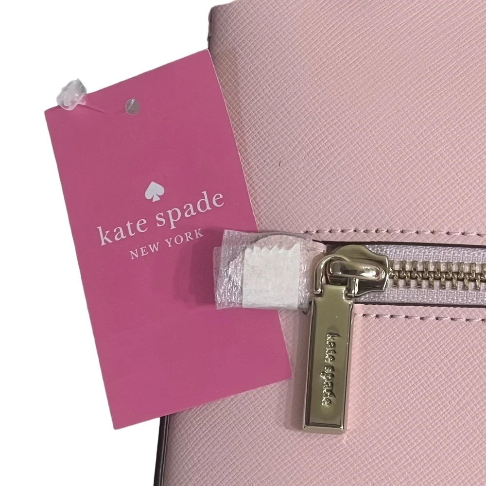 Kate Spade Crossbody Sadie North South Saffiano Leather Chalk Pink Zip Bag - Picture 7 of 12